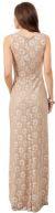 Floral Metallic Lace Long Formal Bridesmaid Dress back in Taupe